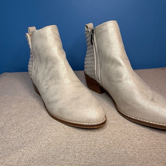 Corkys Shoes - Corkys Metallic Cream Ankle Booties